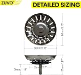 Zuvo Sink Plug Replacement 78mm Stainless Steel Strainer Silver view 3
