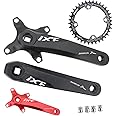 DJC MTB Crankset Square Tapered Hole 104BCD with Chainring 32 34 36 38T 170mm 175mm Bike Crankset Aluminum Black red