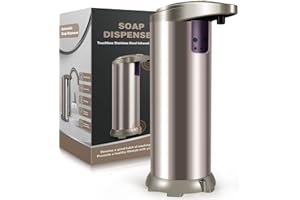 MIKOSORU Automatic Soap Dispenser, Fits Most Soaps, 3 Adjustable Dispensing Levels, Smart Precise Sensing, Easy to Use & Refill, 8.8 oz Stainless Steel Touchless Soap Dispenser for Kitchen