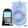 2L Enema Bucket Kit Colon Cleansing Silicone Enema Bag for Women Men 6Pcs Enema Nozzle Tips Colon Tube Hose Replacement, Clear Enema Kit Coffee Sealable Hot Water Bottle Shower Adult Kids Constipation