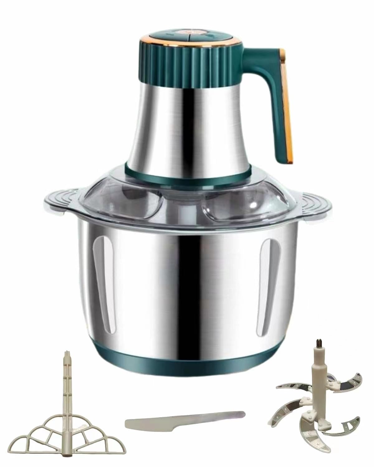 Photo 1 of ***MISSING BLADES, SELLING FOR PARTS, FINAL SALE***3L Electric Meat Grinder, Stainless Steel Dough Machine, 300w Strong Food Processing Machine, 5-Speed Mode, Used For Dough Stirring, Onion, Meat, Nuts, Fruits, Garlic, Vegetables, Baby Food***MISSING BLAD