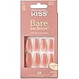 KISS Bare But Better TruNude Fake Nails Nude Nail Shades Manicure Set, 'Nude Glow', 28 Chip Proof, Smudge Proof Glue-On Nails