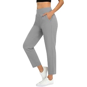 Capris for Women Golf Pants 7/8 High Waisted Stretch Pull On Ankle Business Casual Travel Athletic Work Pants