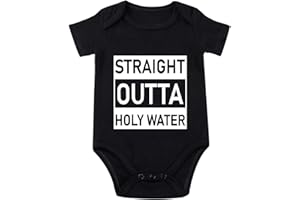 LISTERY Straight Outta Holy Water Bodysuit Baby Baptismal Baby Bodysuit Baptism For Baby Boy Girl Clothes Christening Bodysuit