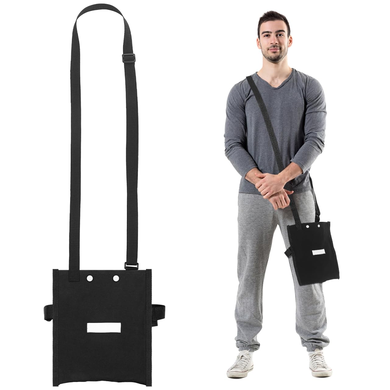 Urine Drainage Bag Holder Adjustable Nursing Bag Covers with Zipper Pipe Sleeve Nursing Carrier with Detachable Strap Portable Collection Cathetere's Package for Patient Drainages Use (Black)