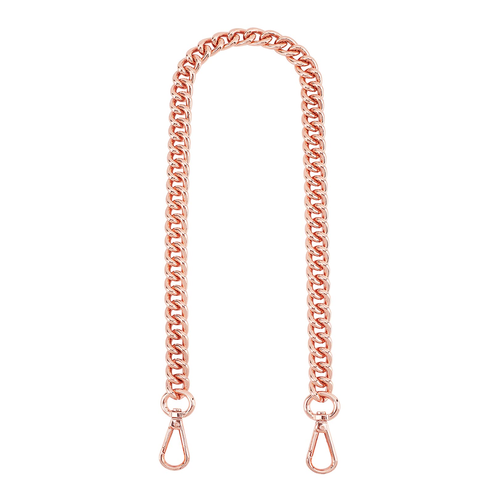 PH PandaHall 23.8 inch/60.5cm Flat Chain Strap, Aluminum Shoulder Bag Chain Strap Rose Gold Purse Chain Replacement Chunky Metal Chain for Clutch Underarm Bag Handmade Bag Purse Repair