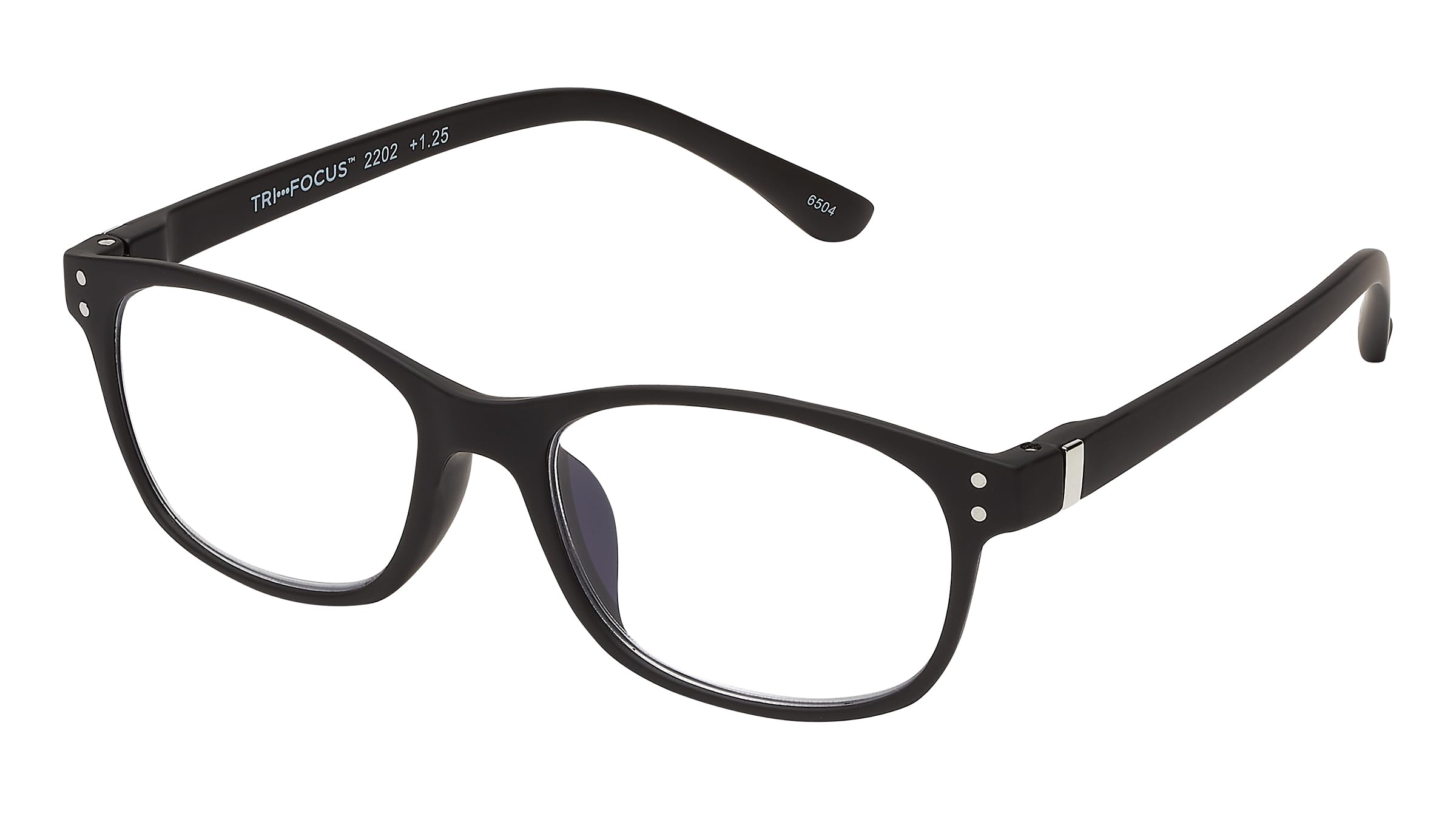 Tri Focus Optitek 2202 Black Round Reading Glasses, 1