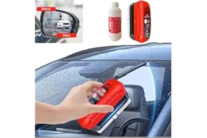 KWV Automotive All-in-One Wipe On Oil Film Cleaning Brush Set - Car Glass Oil Film Remover Refill Hydrophobic Glass Coating for Windshield Universal Glass Cleaning (1pc Brush 4Oz Liq. & 3.38Oz Liq.)