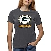 Team Fan Apparel Women's NFL Ultimate Fan Logo Short Sleeve T-Shirt - 100% Cotton - Officially Licensed - Tagless Tee (Green Bay Packers - Charcoal, Large)