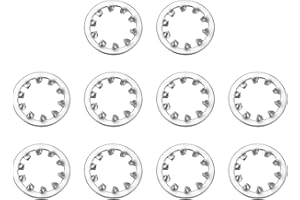 uxcell 10Pcs 5/8 Internal Tooth Lock Washer, 304 Stainless Steel Multi-Tooth Star Washer Locking Fastener, Silver Tone