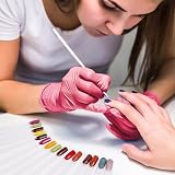 COSITTE 100pc Clear Nail Swatch Sticks with Labels & Ring Holder for Polish view 7