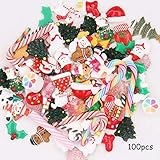 Unigift 100 Pcs Christmas Resin Flatback