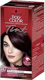 Schwarzkopf Poly Color Tint 87 Red Black Hair Dye Permanent Colour Pack of 3