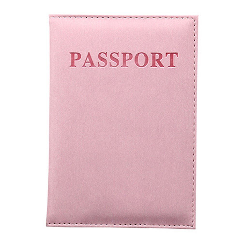 Spirtan Passport Holder Cover in Faux Leather – Slim Protective Passport Wallet with Small Inner Card Pocket, Travel Document Cover for Men and Women – Light Pink
