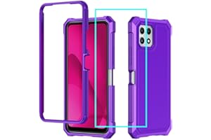 Lozeguyc for Boost Summit 5G Case with Screen Protector,Full Body Protection Front PC Back Soft Silicone Bumper,Heavy Duty Protection Shockproof Phone Case for Boost Summit 5G Purple