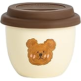 Jiantaoxi Cute Bear Mug with Lid, Cute Coffee and Tea Mug，Gift for Friend Women Men，Beige, 8 oz