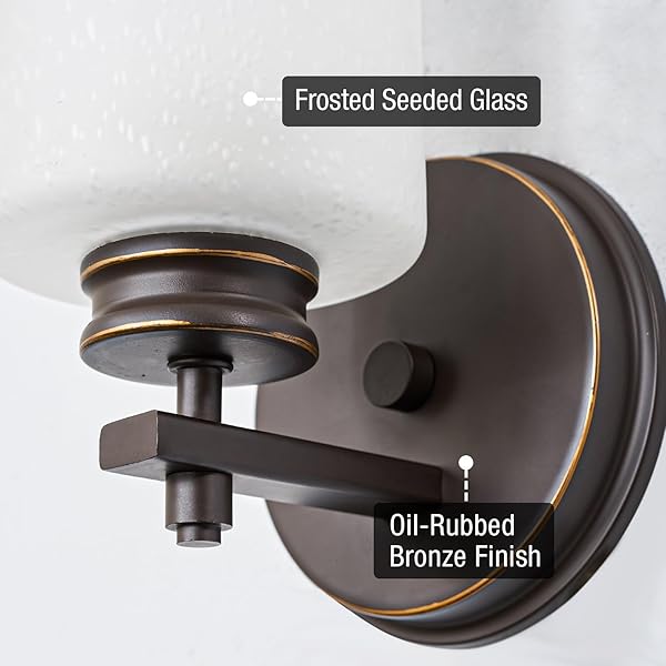 KIRA HOME PHOEBE 8″ MODERN WALL SCONCE WITH FROSTED SEEDED GLASS CYLINDER SHADE, INDUSTRIAL WALL LIGHT WITH CYLINDER GLASS SHADE, OIL-RUBBED BRONZE FINISH