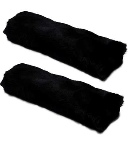 KAIAIWLUO 2 Pack Coussin Protection Épaule Ceinture De Sécurité – Peluche Douce Noir Pour Enfants Et Adultes, Anti-Frottement Voiture