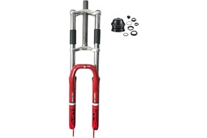 DONSP1986 Bike Suspension Fork 26" and 1 1/8" Headset Combo,Disc Brake,Red,Bike Fork/Bicycle Forks