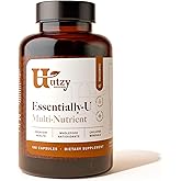 Utzy Naturals Essentially-U Multi-Nutrient | Whole Food Antioxidants + Chelated Minerals for Everyday Health | 180 Capsules