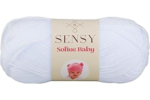 S SENSY Sensy Softee Baby Yarn, 3.5 oz, 275 Yards, Gauge 3 Light (White)