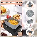 YQL Large Silicone Air Fryer Liner for Ninja AF451UK AF400UK 9.5L 2PCS view 3