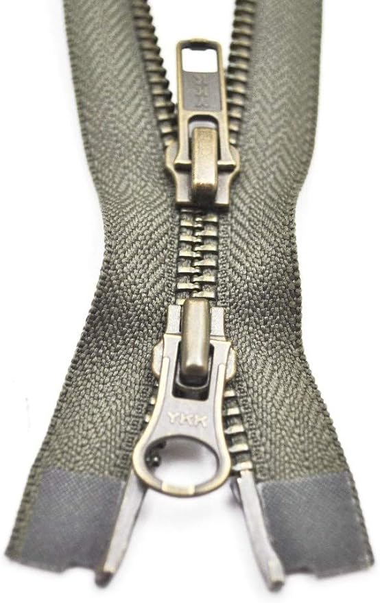 YKK Reißverschluss 2-Wege Teilbar – 80 Cm, Olivgrün, Mit Metallzähnen Für Jacken & Taschen