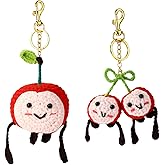 Mikovivi 2pcs Crochet Keychain, Cute Handmade Cherry Keychain Weaving Bag Purse Charms Knitted Doll Key Chain for Handbags Wallet Car Keys Decorations Women Gifts