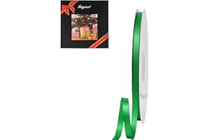 LIUYAXI Green Double Face Satin Ribbon 1/4" X 50 Yards, Ribbons Perfect for Crafts, Gift Wrapping, Bow Making and More