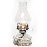Lehman's Clear Glass Oil Lamp, with #2 Burner and 7/8 inch Wick for Accent Lighting or Centerpiece Table Decor