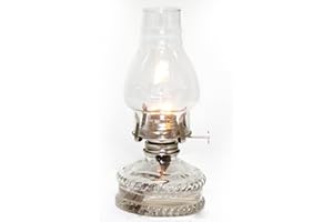 Lehman's Clear Glass Oil Lamp, with #2 Burner and 7/8 inch Wick for Accent Lighting or Centerpiece Table Decor