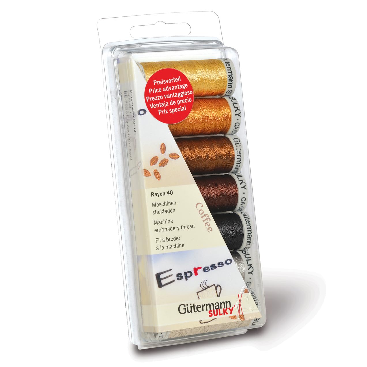 Gutermann Thread Set: Machine Embroidery Rayon 40-Coffee, One Size