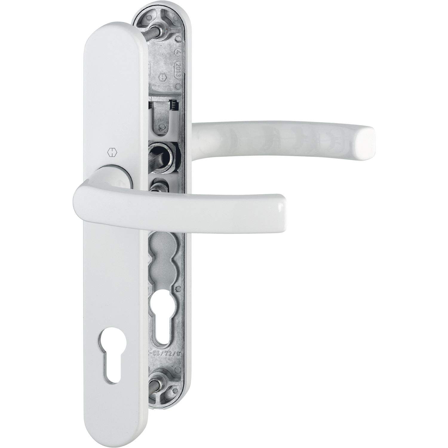 Hoppe Liege 3760970 Door Handle Set on Narrow Plate Door Thickness 67-72 mm White