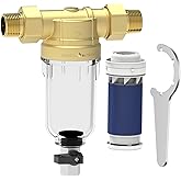 Weiss Wasser 90 Micron Disc Spin Down Sediment Filter, Reusable & Anti-Clog Whole House Water Filter, Pre-Filtration System for City/Well Water, 3/4" MNPT, BPA Free