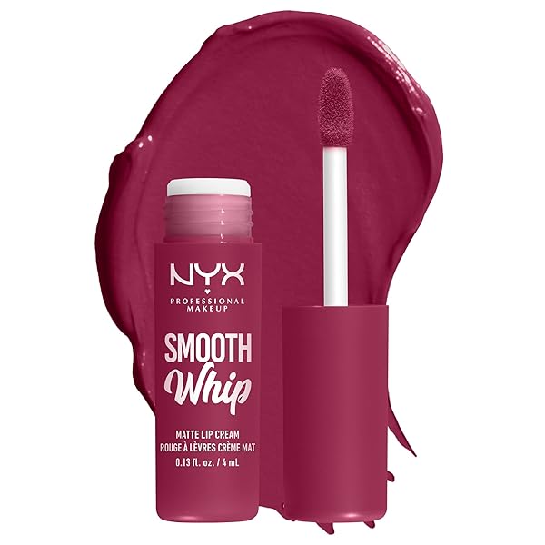 NYX PROFESSIONAL MAKEUP SMOOTH WHIP MATTE LIP CREAM, LONG LASTING, MOISTURIZING, VEGAN LIQUID LIPSTICK – FUZZY SLIPPERS (WARM PLUM)