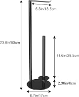 niffgaff Black Free-Standing Toilet Paper Holder 3 Roll Storage Stainless Steel view 6