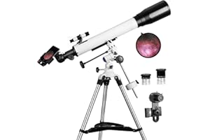 SOLOMARK Telescopes for Adults, 70mm Aperture and 700mm Focal Length Professional Astronomy Refractor Telescope for Kids and Beginners - with EQ Mount, 2 Plossl Eyepieces and Smartphone Adapter