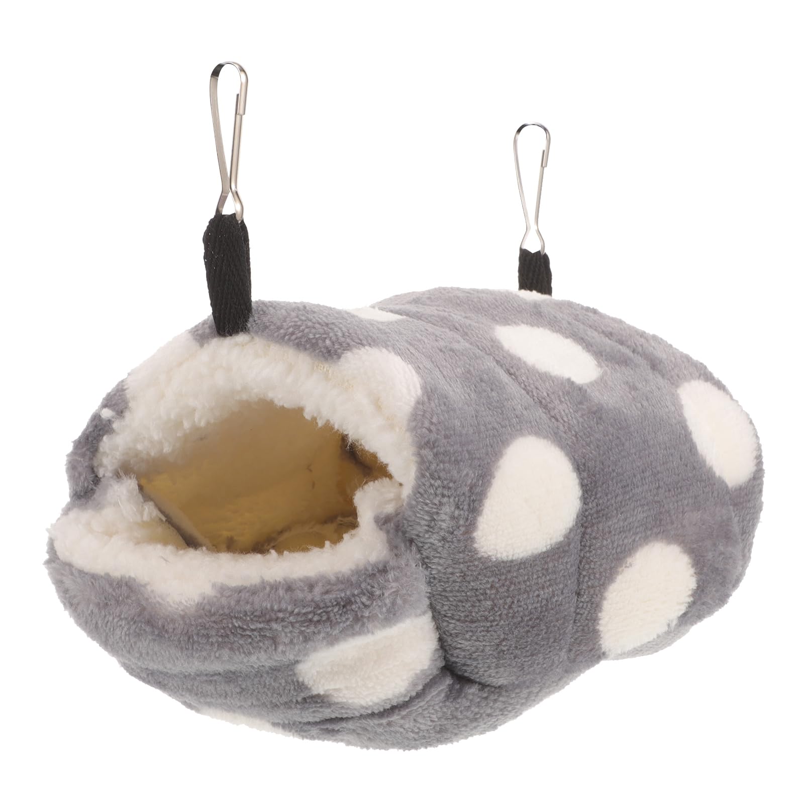 POPETPOP Hamster House - Warm Fleece Hamster Bed Mini Cotton Nest Hanging Cage Hammock House Soft Hideout for Small Animal Dwarf Hedgehog,Gray