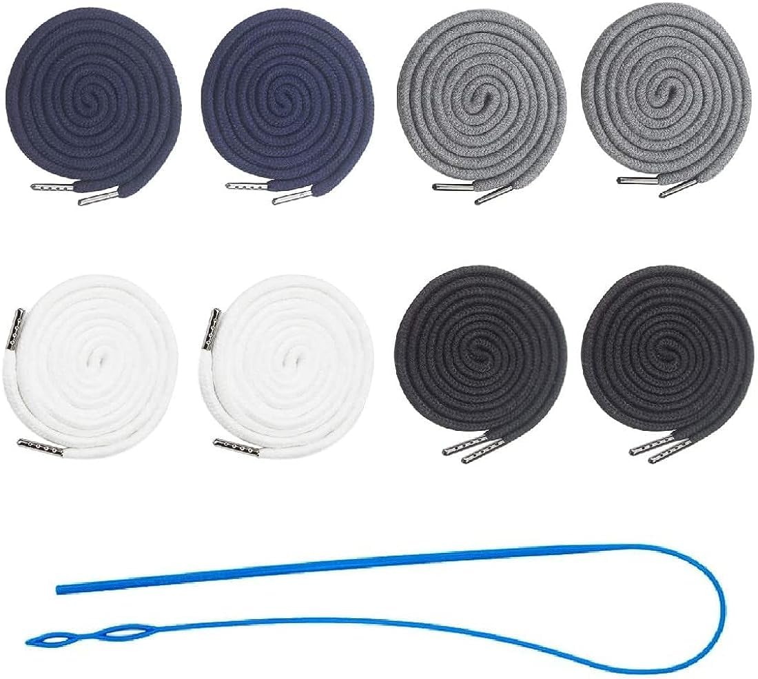 ZKSXOA Drawstring Cord, 8 Pcs, with Easy Drawstring Threaders, Replacement Drawstring Cord, 130 cm Universal Cord, with Metal Closure Ends, for Jackets Sweatshirts Sports Trousers Pants Shoes Coats