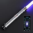 GADGETS 4 EVERYONE G4E Lightsaber with Bluetooth App, Smooth Swing, 16 Sound Fonts, Infinite RGB Colour Change, Motion Control. Upgraded RGB v3.0. Light Saber for Adults and Cosplay. (Polished RGB)