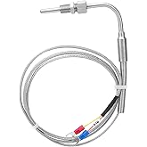 K Type Grounded Thermocouple Temperature Sensor, Stainless Steel Temperature Sensor Probe, NPT 1/8 inch Thread with 1m Cable 