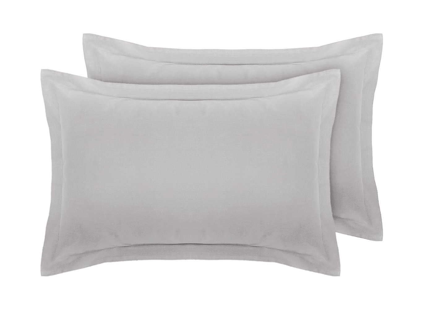 Every Thread Counts - 2 oxford poly cotton pillow cases - Luxury Anti-wrinkle, smooth, durable and cozy, stain Resistant cool and breathable 2 oxford pillow covers (Silver)