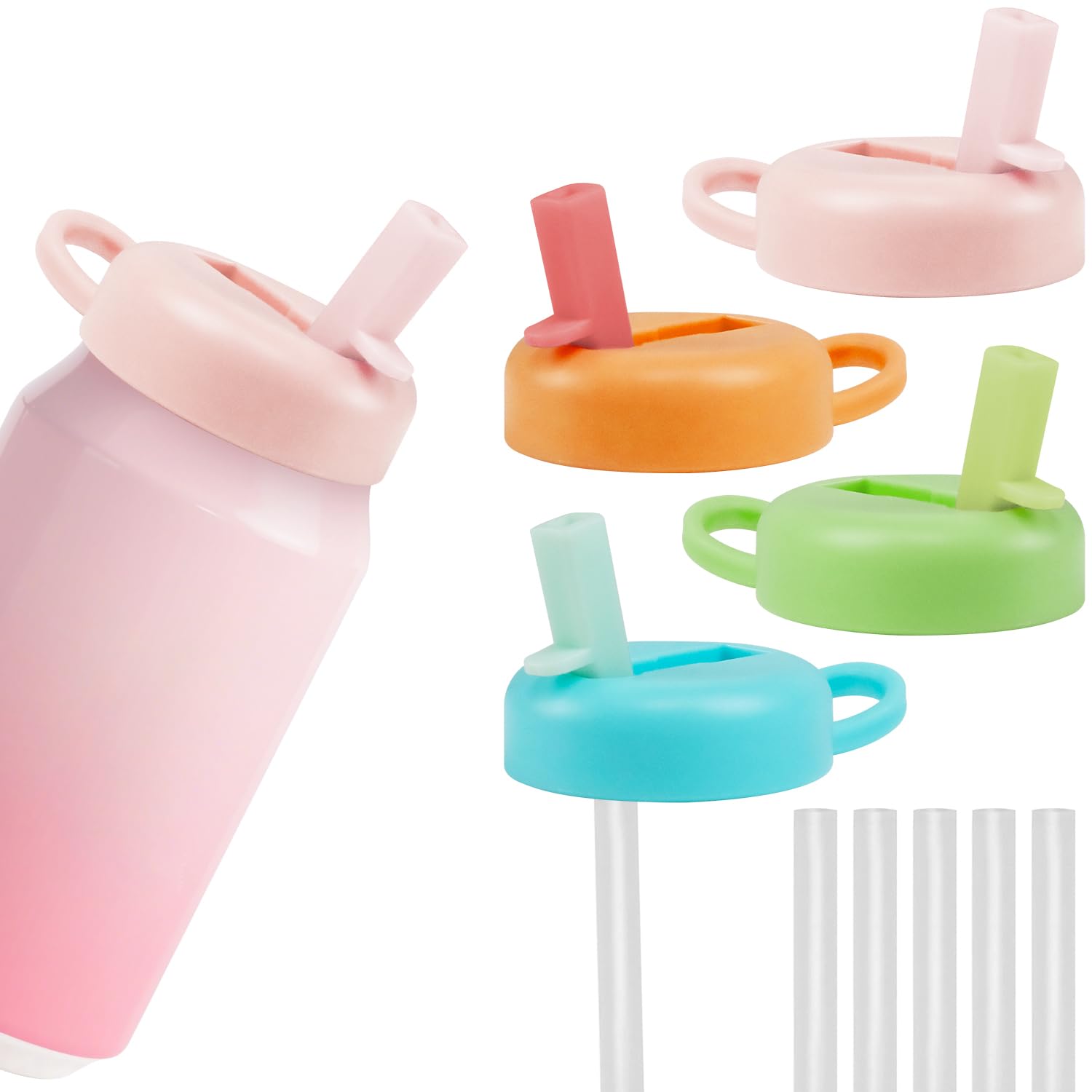 Photo 1 of 4-Pack 4-Color Soda Can Lids with Straws, Leak-Proof Soda Can Cover Lids with 2-in-1 Sip & Straw | Universal Fit for Standard Cans | Dishwasher Safe, Easy Take-Apart Cleaning