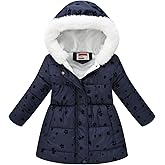 Podgina Little Girl Winter Dress Coat Fleece Outwear Puffer Jacket with Hood Kid Clothes