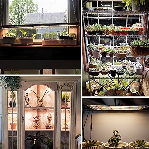 Plant Grow Light Strips, CUPAN Full Spectrum LED Grow Lights for lndoor Plants with Auto ON & Off Timer, 10 Dimmable Levels, 48 LEDs Pant Growing Lamps for Gardening Seedlings Hydroponics 2 Pack