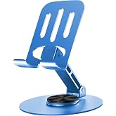 Lusosh Universal Metal Cell Phone Stand, Blue | Multi-Angel Adjustable, 360&deg; Rotation, Non-Slip Metal, Compatible with iPhone 17 16 Pro Max and All Smartphones
