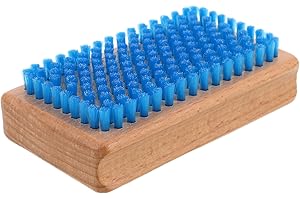 DIYEAH Nylon Snowboard Tuning Brush with Wood Handle – Blue Soft Nylon Ski Waxing and Cleaning Brush
