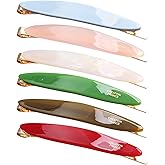 AGLOO 6 Pcs Hair Clips – Korean Style Snap Hair Barrettes for Women & Girls – Fashionable Acetate Hairpins and Accessories