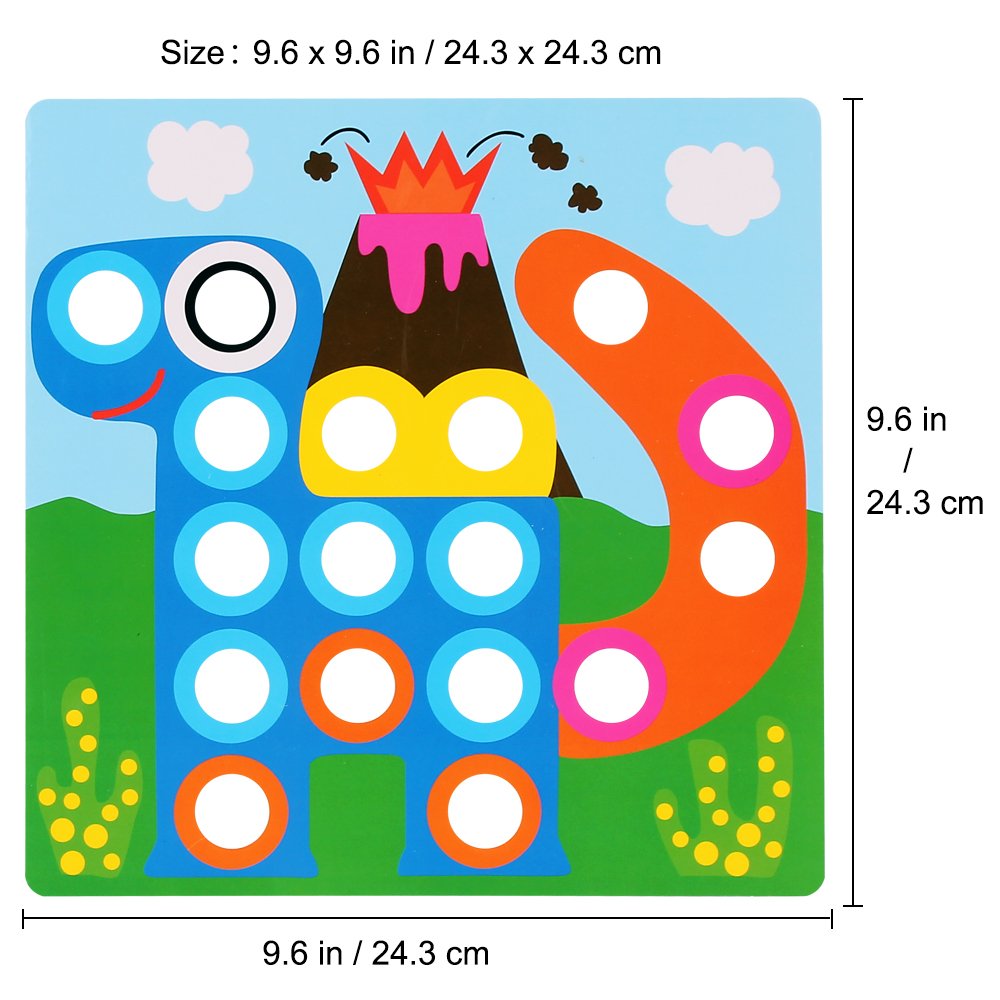 AMOSTING Button Art Toy – Educational Color Matching Mosaic Pegboard Sensory Learning Activity for Kids Age 3 4 5, Preschool Gift for Toddlers, Boys and Girls