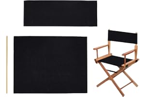 CANSYBIL Director Chair Replacement Canvas Fabric Seat Cover Foldable Director’s Chair Cover Kit Black | 21.2" L x 16.1" W x 0.39" H (B: Black 21.25''L*16.14''W)